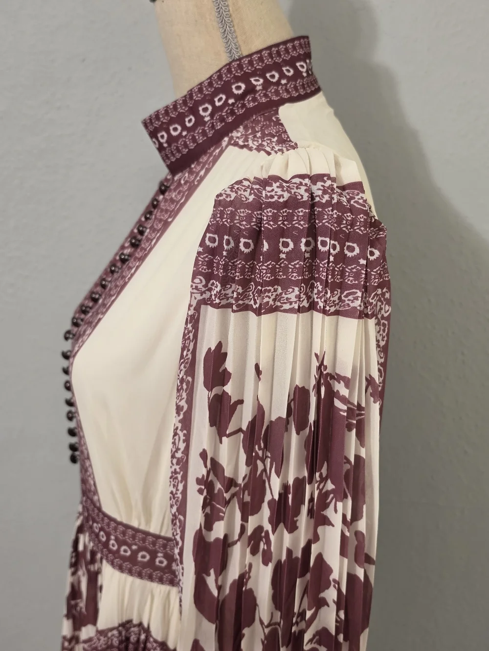 Sunfere Melvina Floral Print Pleated Maxi Dress NWT Size Large - Picture 5 of 16